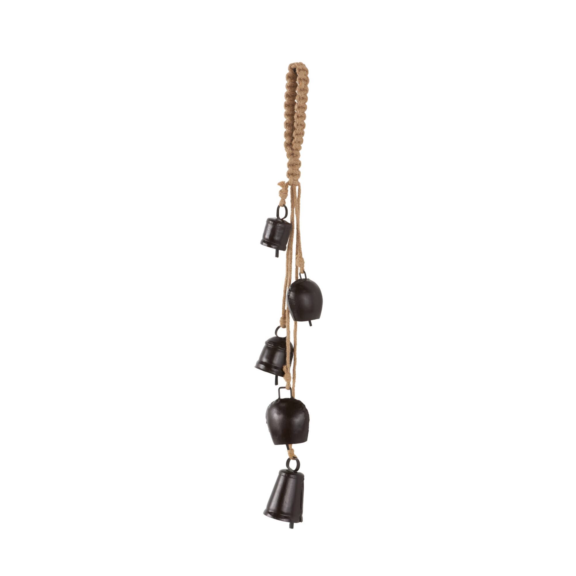 22" Metal Decorative Cow Bell with Jute Hanging Rope
